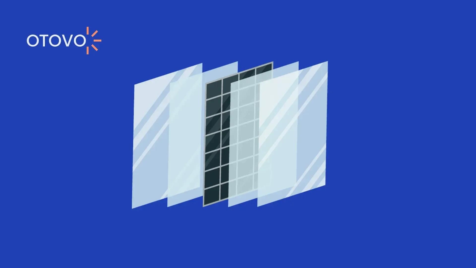 Illustration des Aufbaus von Glas-Glas-Solarmodulen