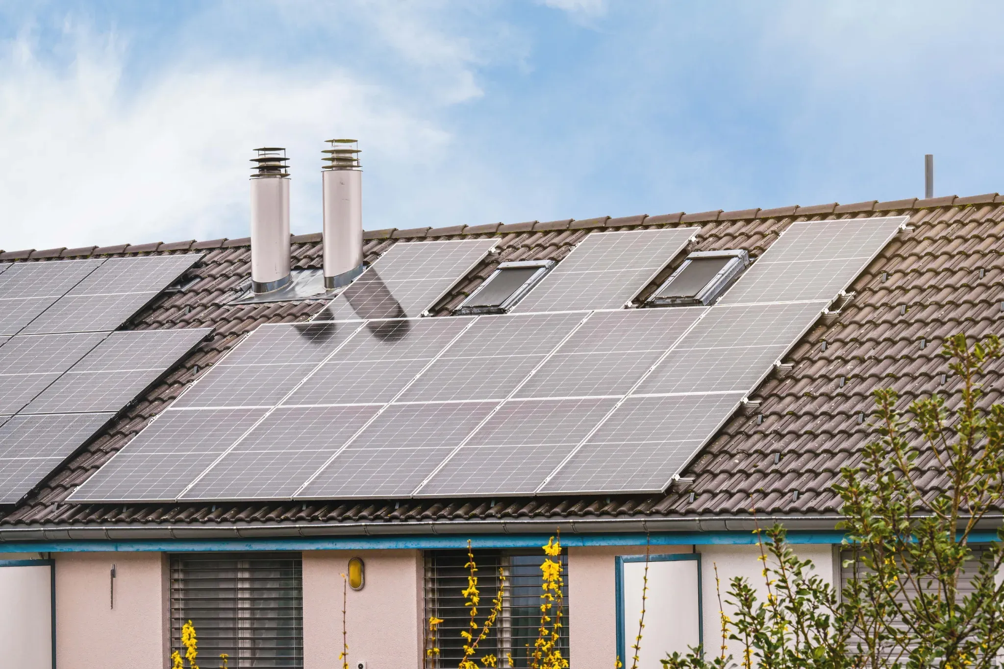 zonnepanelen op een huis