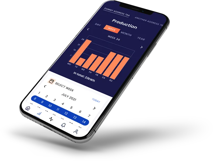 Tracciamento dell'energia solare tramite app